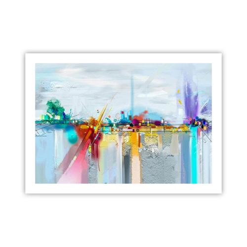 Affiche - Poster - Pont de joie sur le fleuve de la vie - 70x50 cm