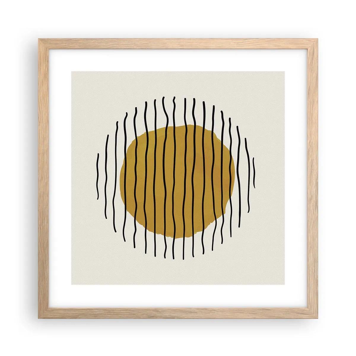 Affiche dans un chêne clair - Poster - Abstraction tremblante de chaleur - 40x40 cm