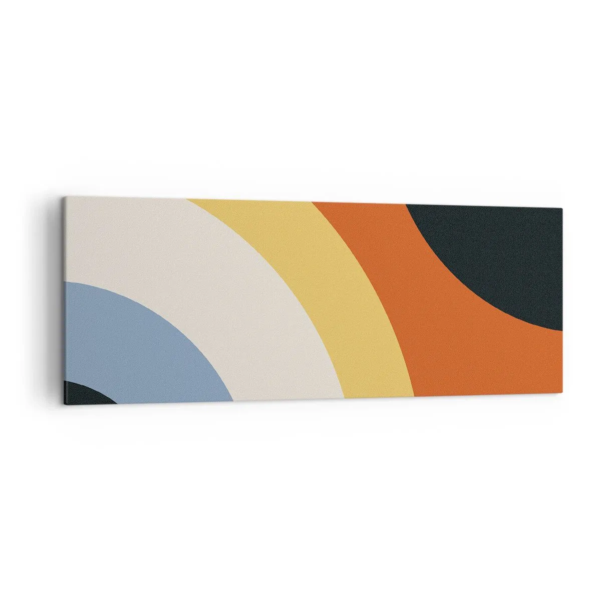Impression sur toile - Image sur toile - Œuvre d'art abstraite avec des arcs colorés et des cercles contrastés - 140x50cm - Vers son soi - Décoration murale moderne pour le salon et la chambre ARTTOR