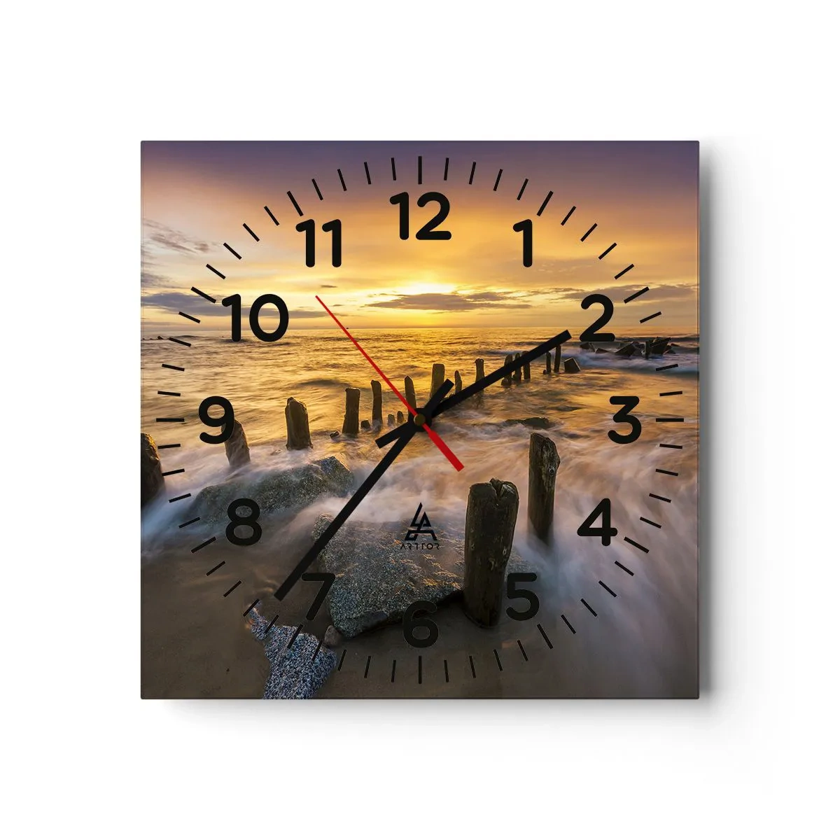 Horloge murale - Pendule murale - La beauté brute de la mer Baltique - 40x40 cm