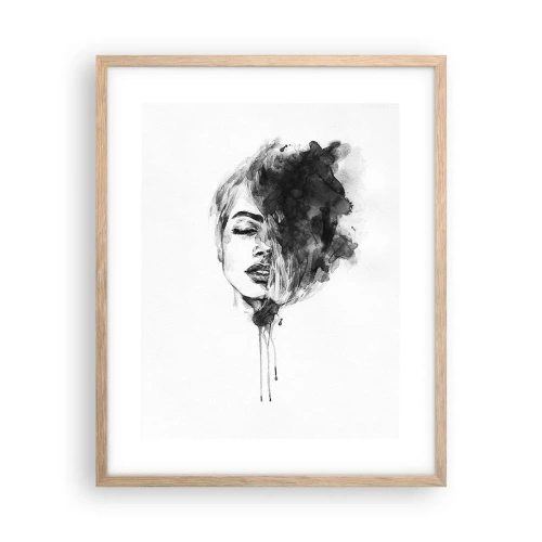 Affiche dans un chêne clair - Poster - De quoi rêve la fille - 40x50 cm