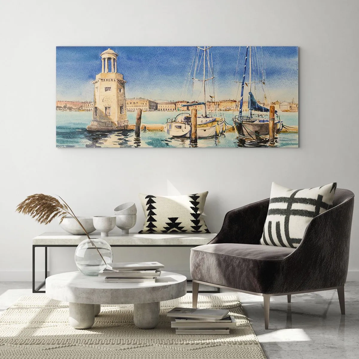Impression sur verre - Image sur verre - Lagune ensoleillée - 100x40 cm