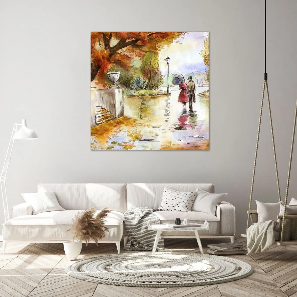 Impression sur toile - Image sur toile - Automne romantique dans le parc - 70x70 cm