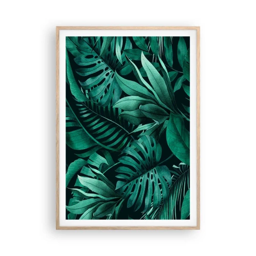 Affiche dans un chêne clair - Poster - Profondeur du vert tropical - 70x100 cm