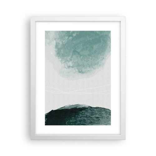 Affiche dans un cadre blanc - Poster - Rencontre avec le brouillard - 30x40 cm
