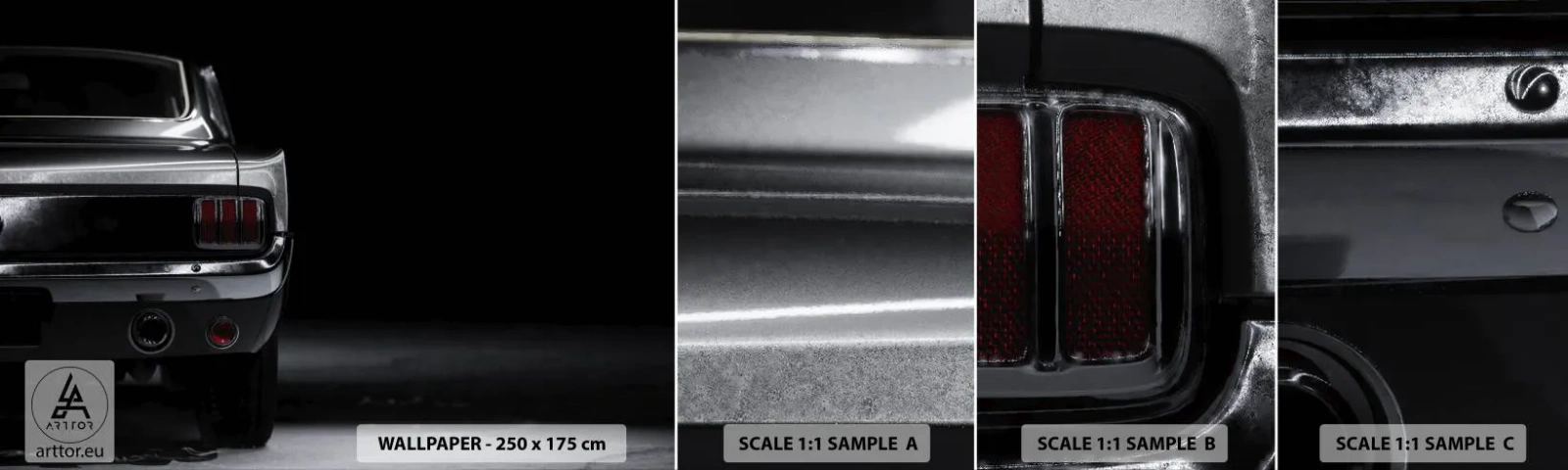 Échantillon de Papier Peint Autocollant Deluxe Sticker - Le charme du classique - Voiture, Rétro, Voiture - 100x30 cm