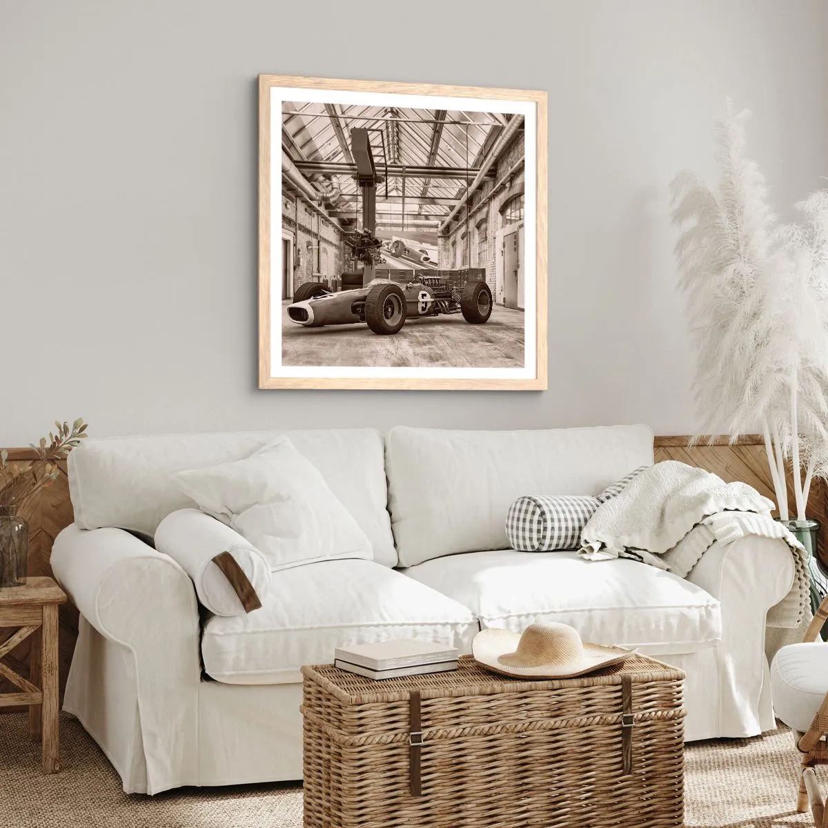 Affiche dans un chêne clair - Poster - Le repos du guerrier - 40x40 cm