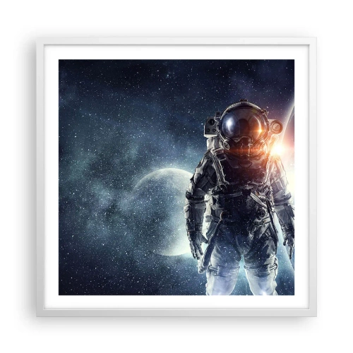 Affiche dans un cadre blanc - Poster - Aventure spatiale - 60x60 cm