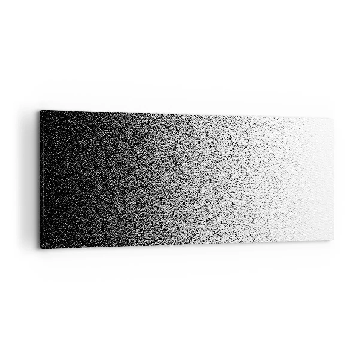 Impression sur toile - Image sur toile - Dégradé minimaliste noir et blanc en pointillé - 120x50cm - Du coté de la lumière - Décoration murale moderne pour le salon et la chambre ARTTOR