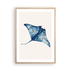 Affiche dans un chêne clair - Poster - La vie en bleu - 50x70 cm