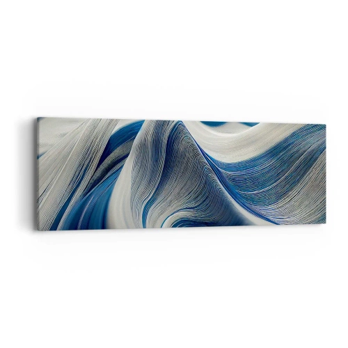 Impression sur toile - Image sur toile - La fluidité du bleu et du blanc - 90x30 cm