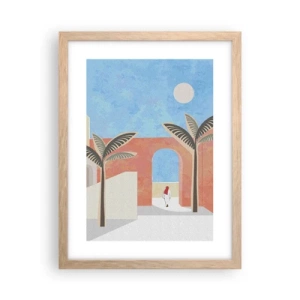 Affiche dans un chêne clair - Poster - Journée arabe - 30x40 cm