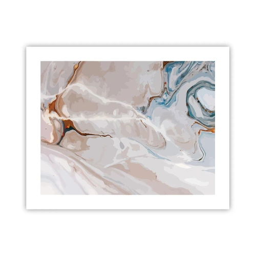 Affiche - Poster - Le bleu serpente sous le blanc - 50x40 cm