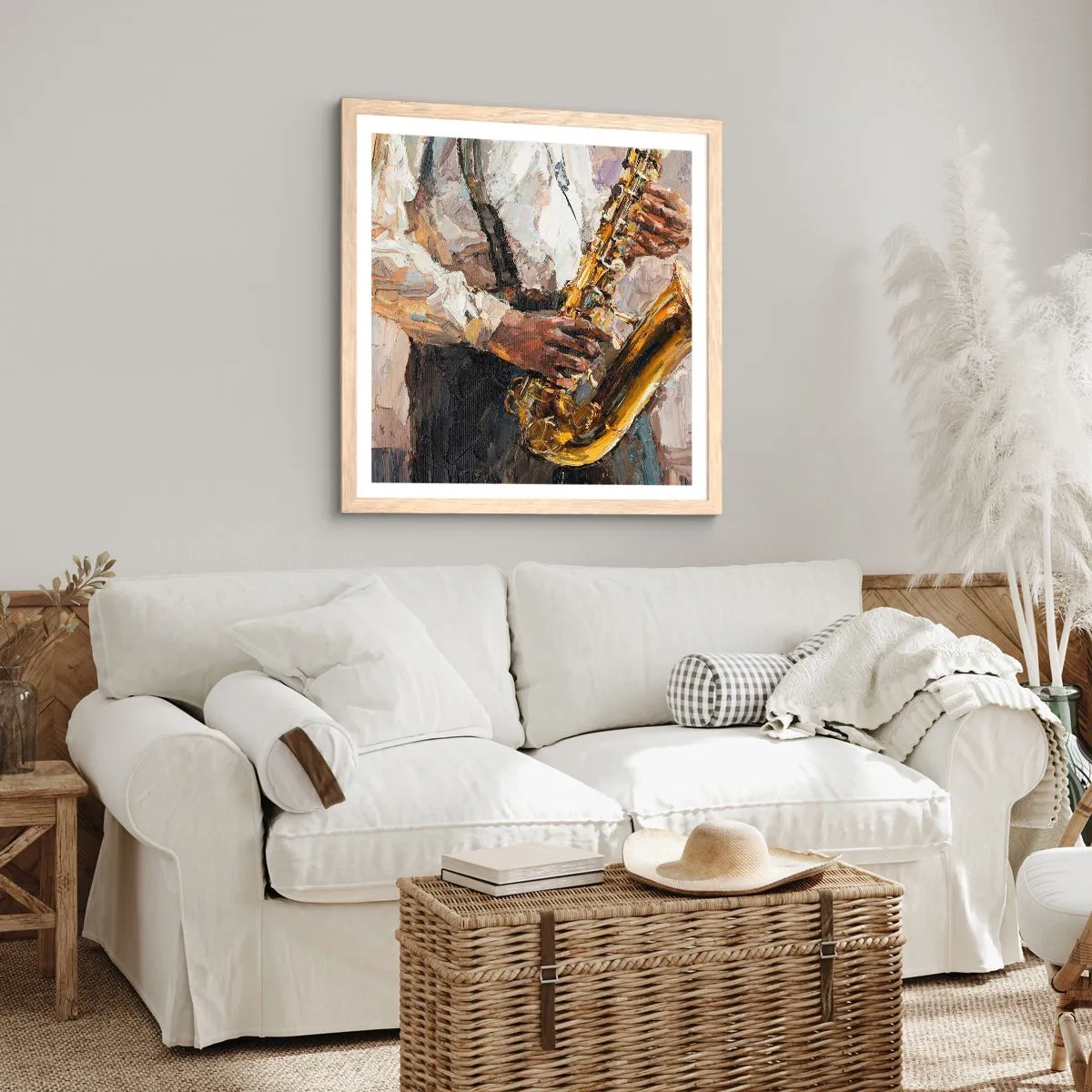 Affiche dans un chêne clair - Poster - C'est l'heure du solo - 30x30 cm