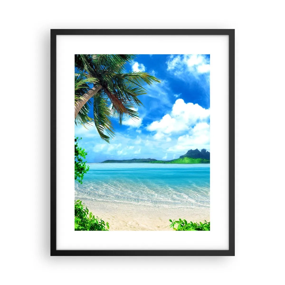 Affiche dans un cadre noir - Poster - L'azur des tropiques - 40x50 cm