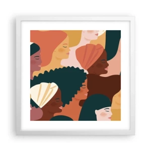 Affiche dans un cadre blanc - Poster - Uniquement la féminité - 40x40 cm