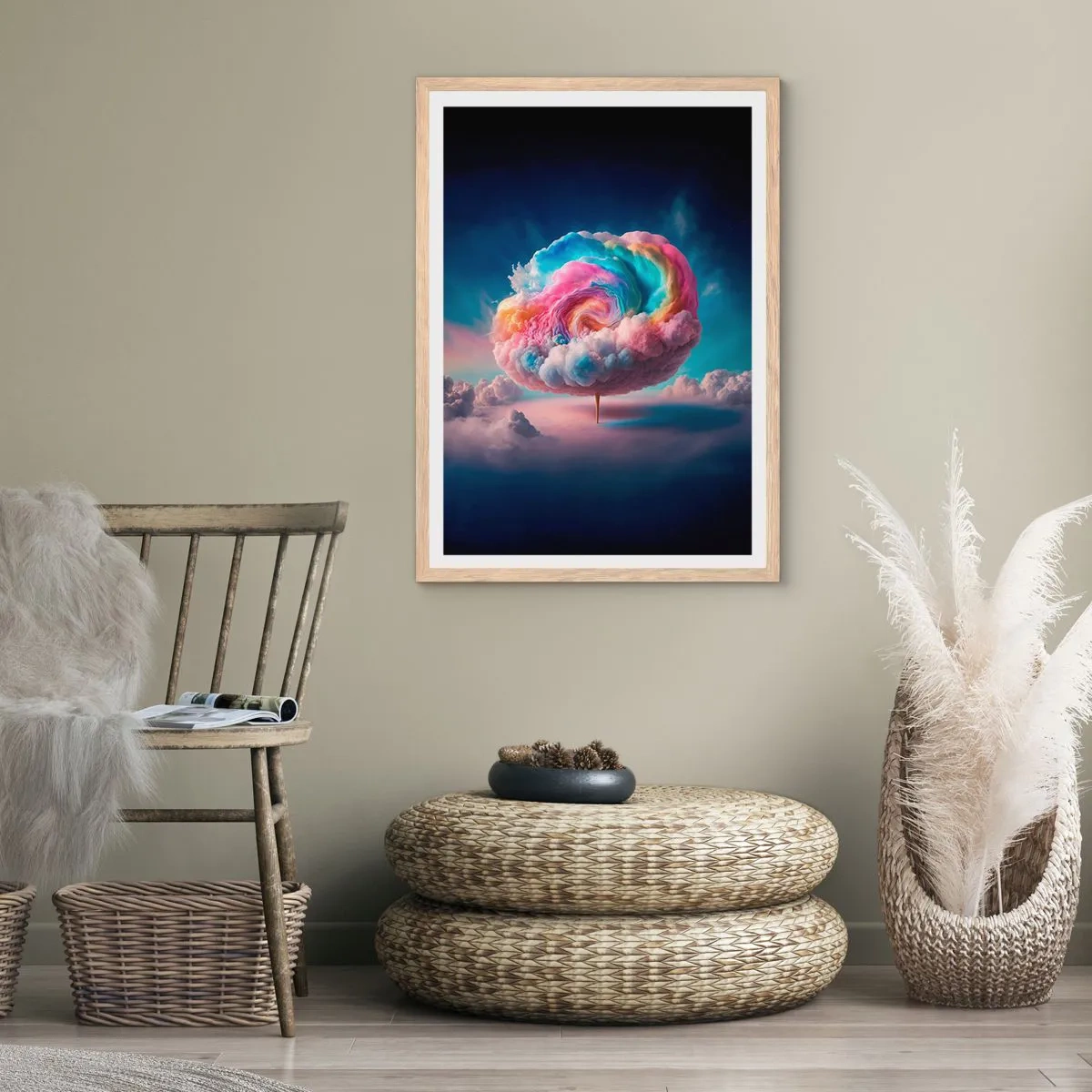 Affiche dans un chêne clair - Poster - Le rêve d'un parc d'attractions - 70x100 cm