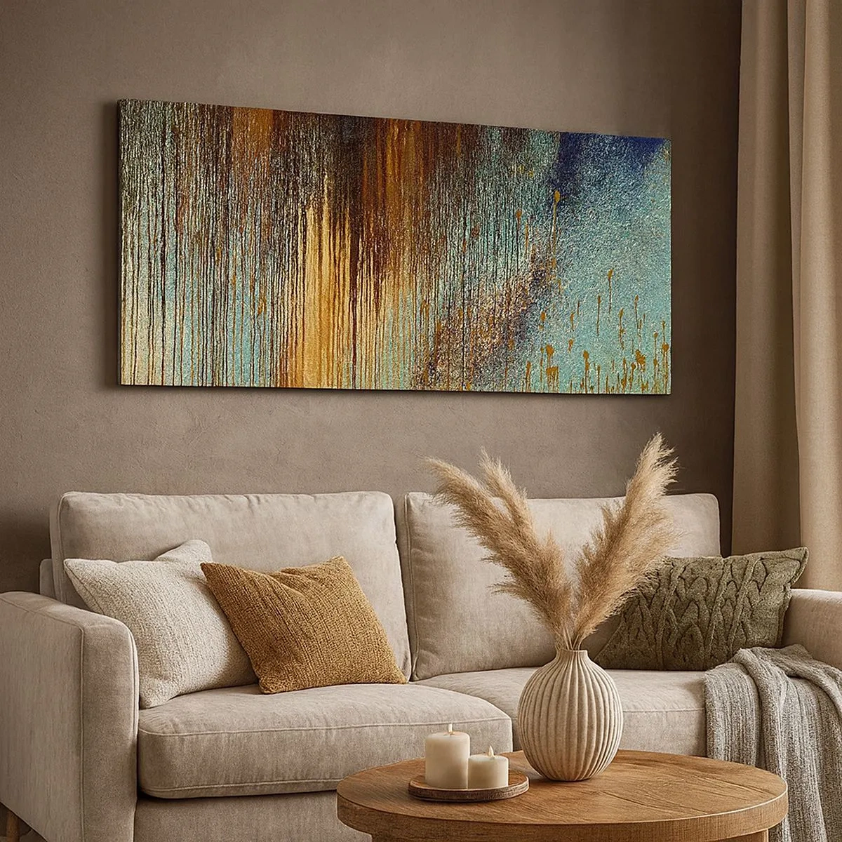 Impression sur toile - Image sur toile - Une composition de couleirs non fortuite - 100x40 cm