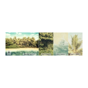 Échantillon de Papier Peint Premium Canvas - Peut-être ici? - Paysage, Plage, Cocotier - 100x30 cm