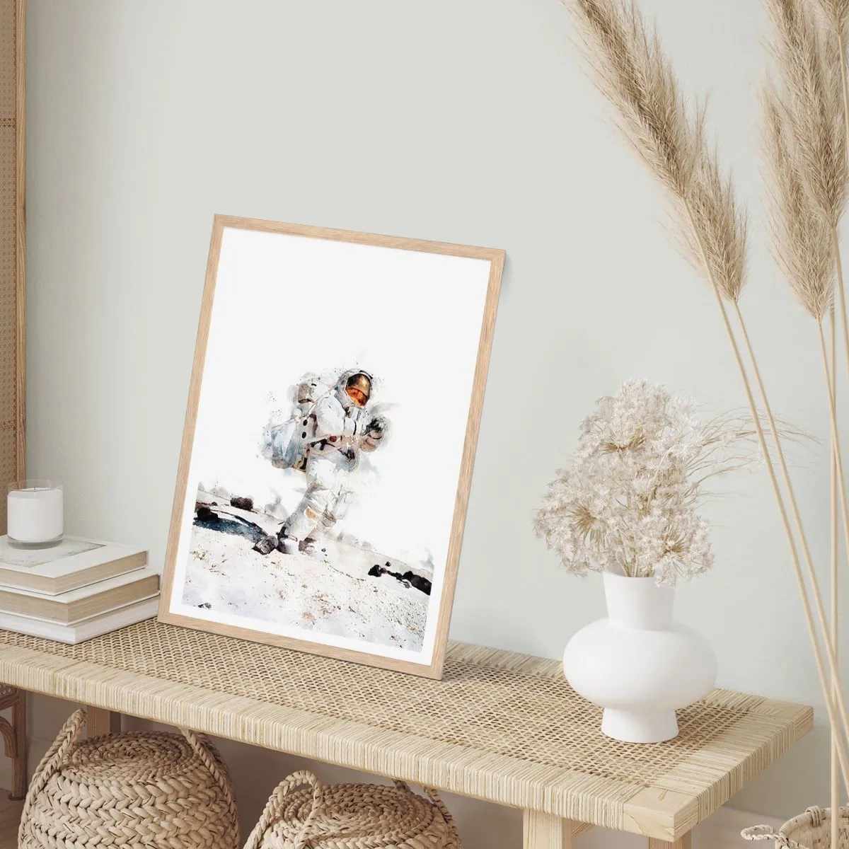 Affiche dans un chêne clair - Poster - Envoyé de la Terre - 30x40 cm