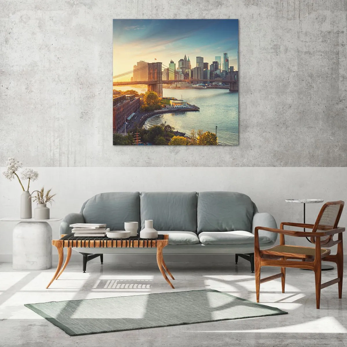 Impression sur verre - Image sur verre - L'aube de la grande ville - 50x50 cm