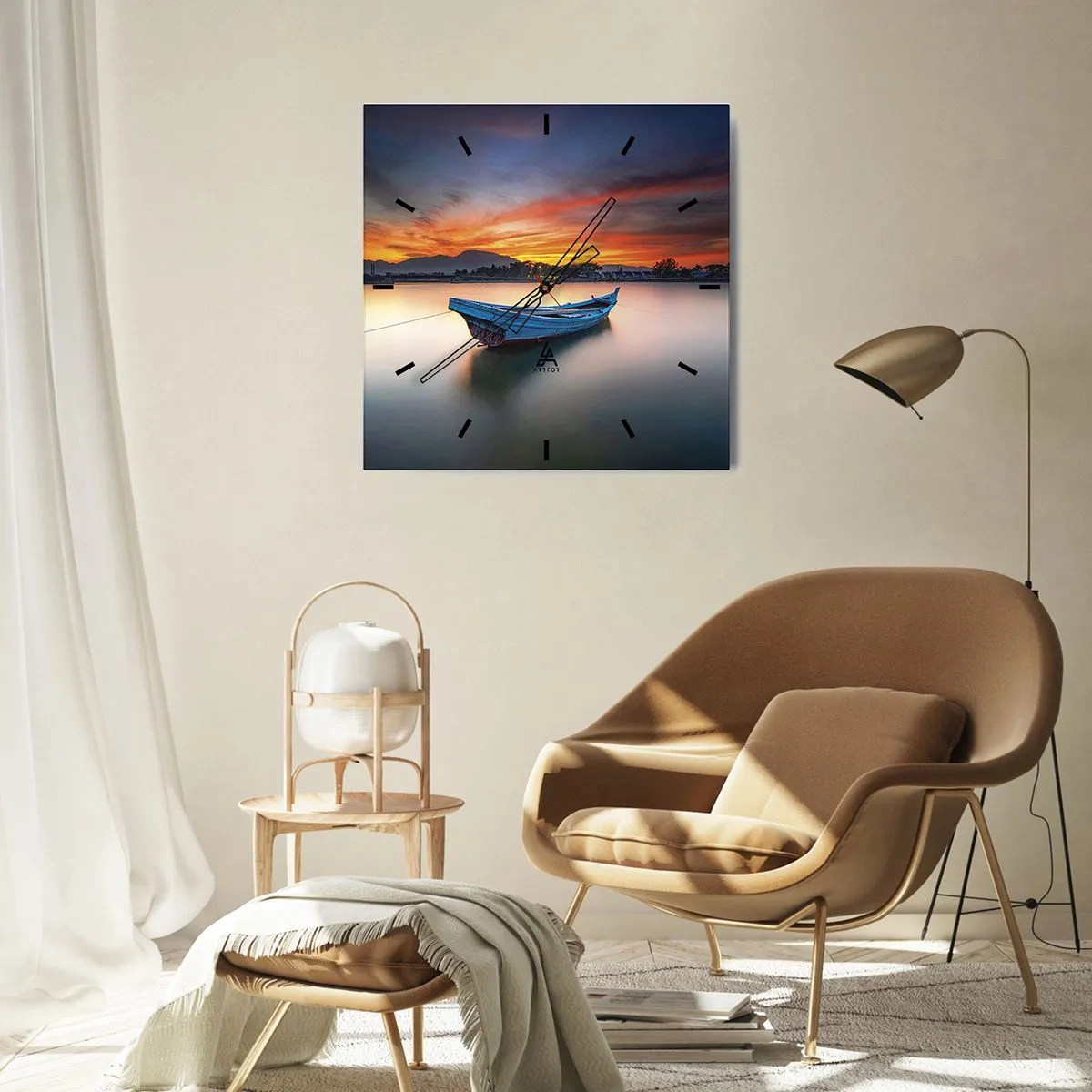 Horloge murale - Pendule murale - Une bonne nuit arrive - 30x30 cm