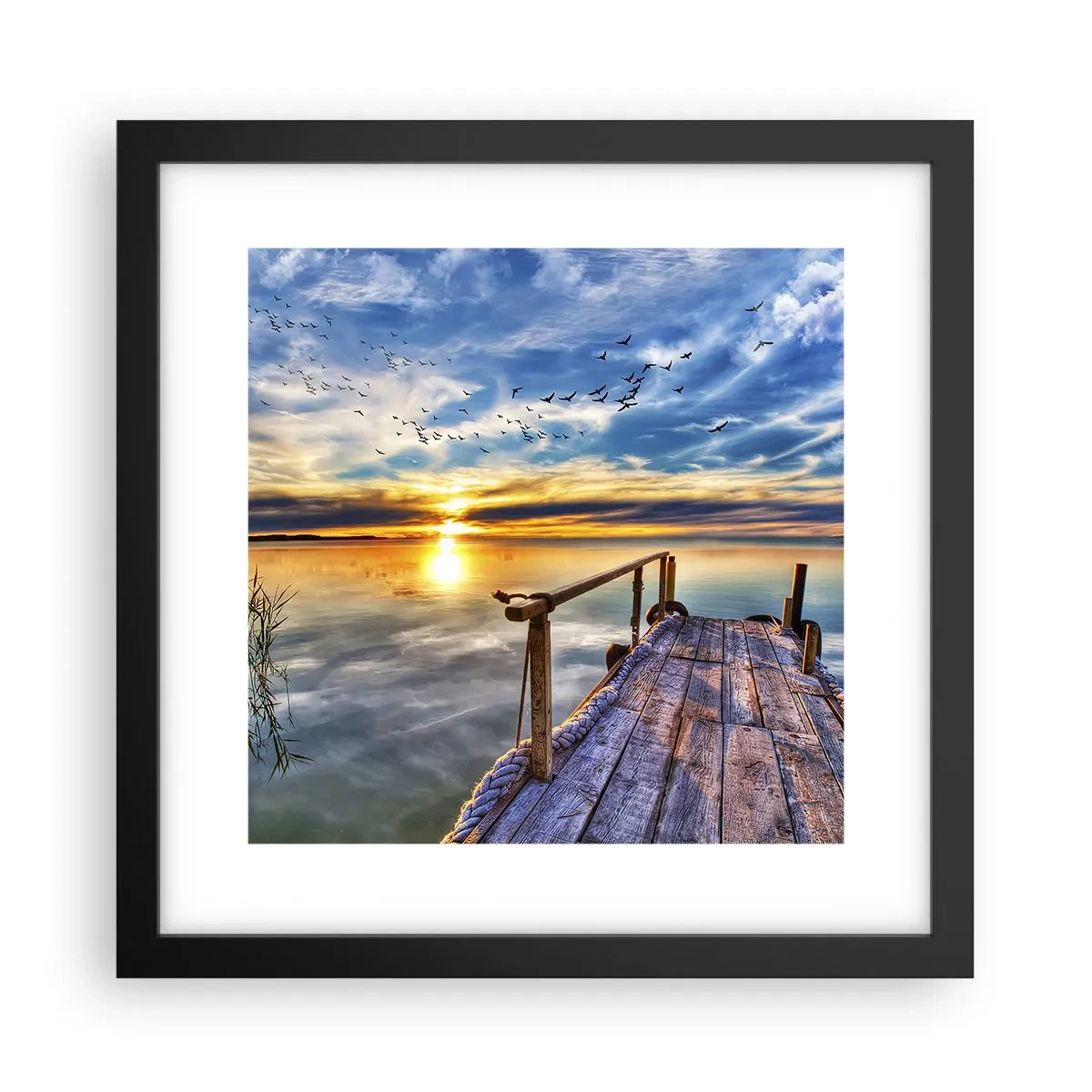 Affiche dans un cadre noir - Poster - Le vent se repose - 30x30 cm