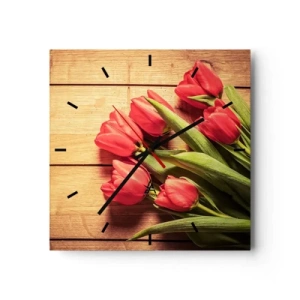 Horloge murale - Pendule murale - Défi du printemps - 40x40 cm