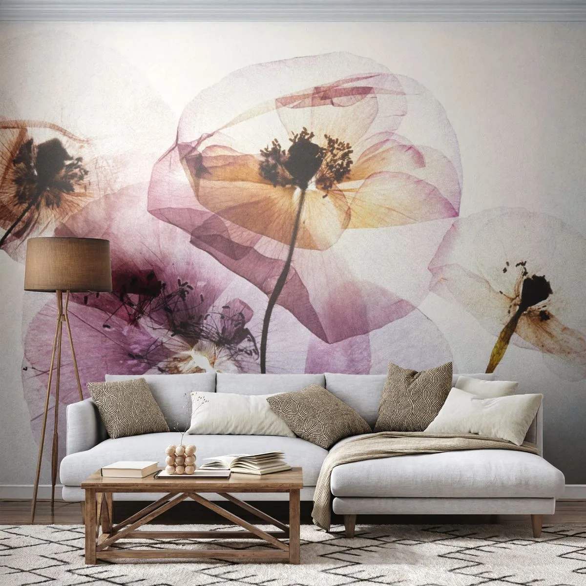 Papier peint sur mesure Premium Canvas - Corps de fleurs transparente - Fleurs, Jardin, Morceau