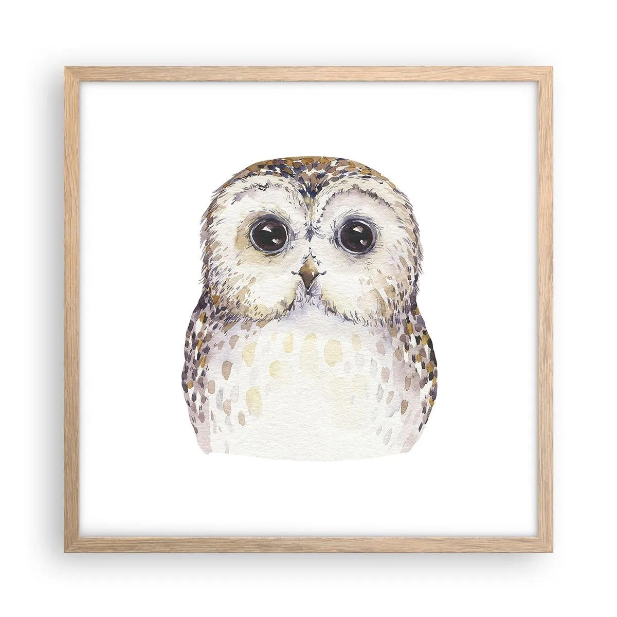 Affiche dans un chêne clair - Poster - Regarde-moi dans les yeux - 50x50 cm