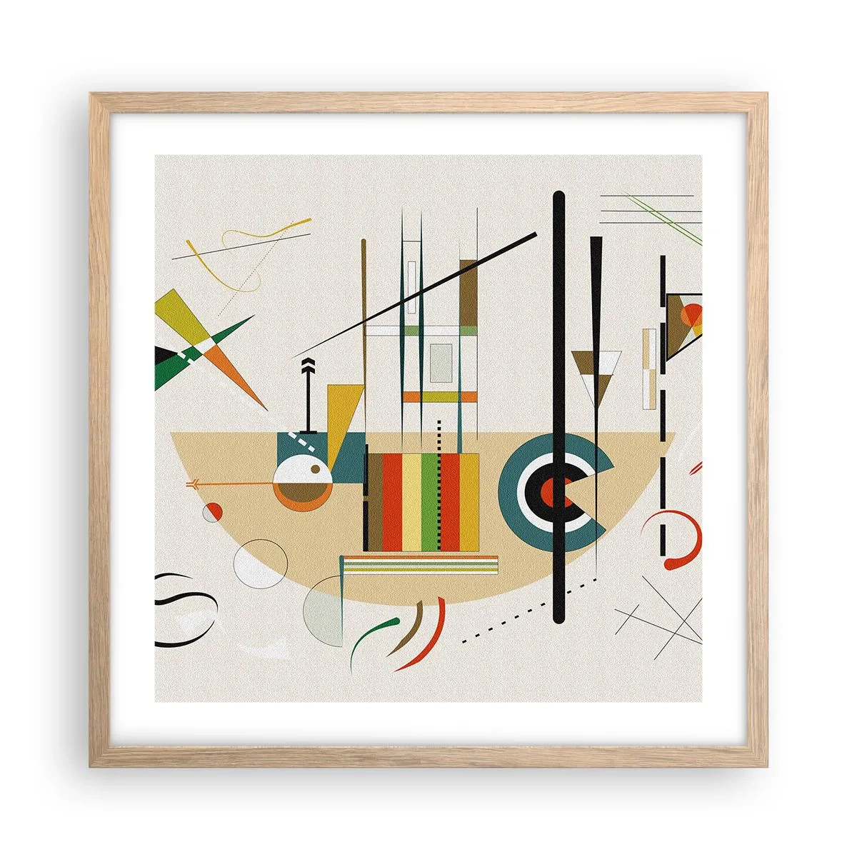 Affiche dans un chêne clair - Poster - Et le monde s’amuse - 50x50 cm