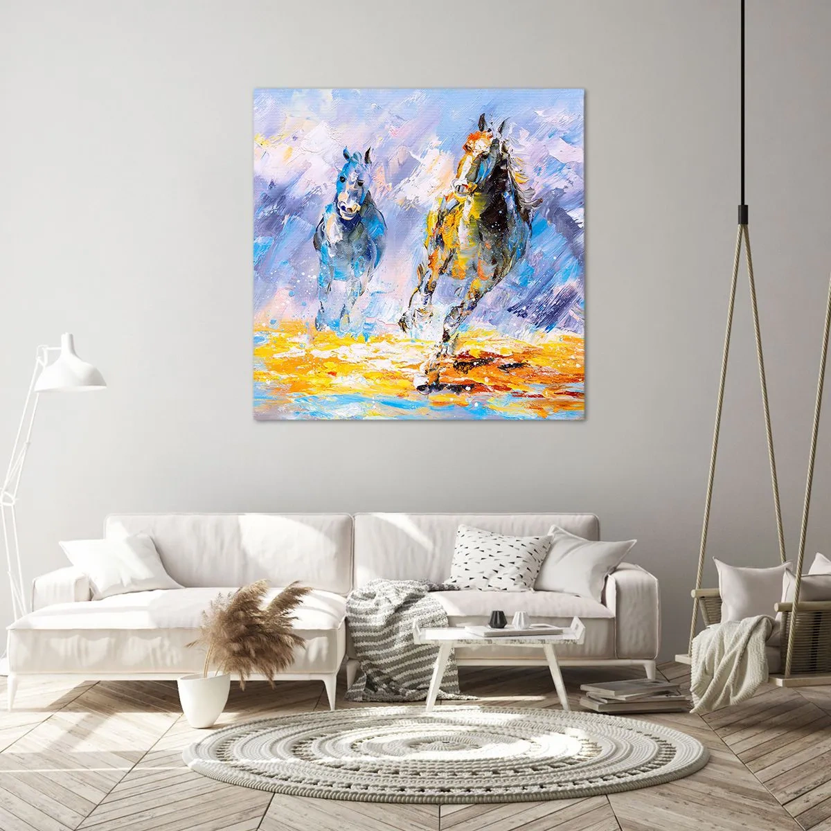 Impression sur toile - Image sur toile - À travers l'éblouissement du galop - 60x60 cm