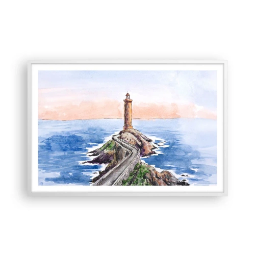 Affiche dans un cadre blanc - Poster - Face à la mer - 91x61 cm