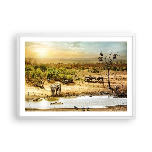 Affiche dans un cadre blanc - Poster - "Et d'Eden coulait une rivière..." - 70x50 cm