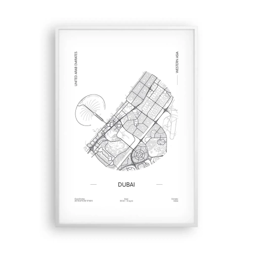 Affiche dans un cadre blanc - Poster - Anatomie de Dubaï - 70x100 cm