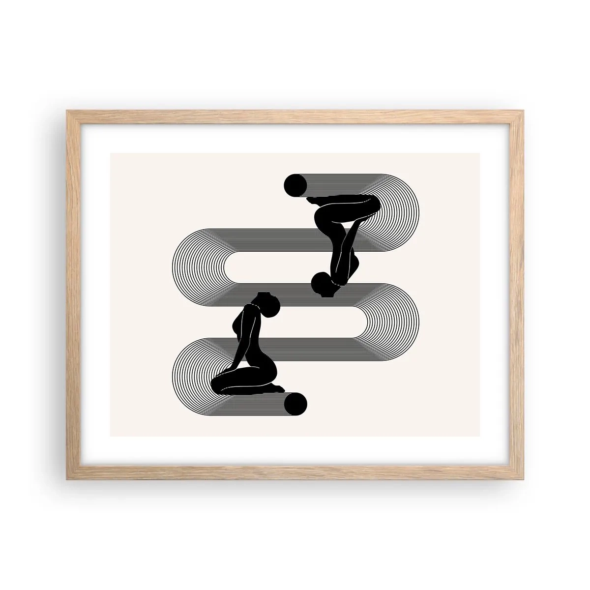 Affiche dans un chêne clair - Poster - Symétrie sensuelle - 50x40 cm