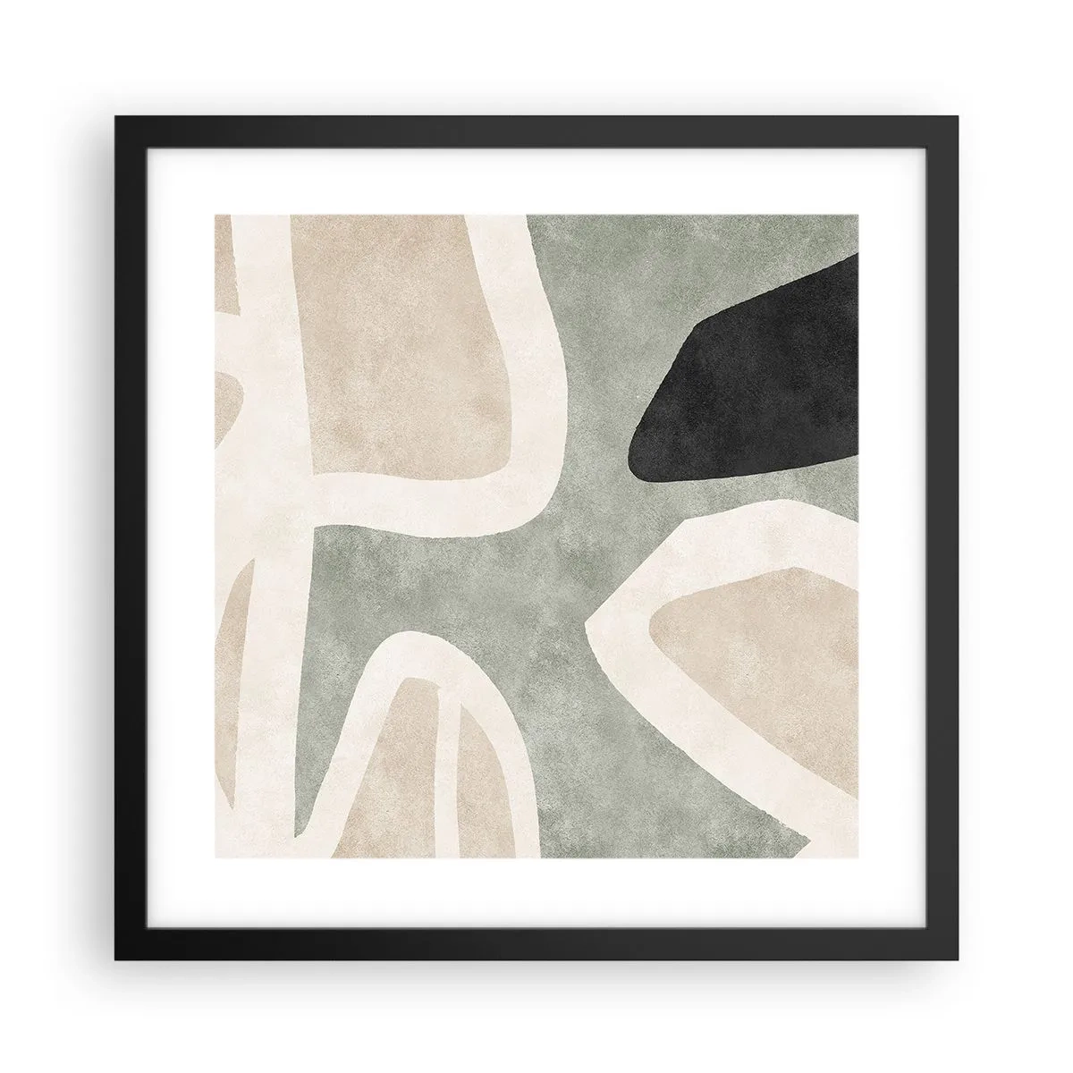 Affiche dans un cadre noir - Poster - Composition pour motif noir - 40x40 cm