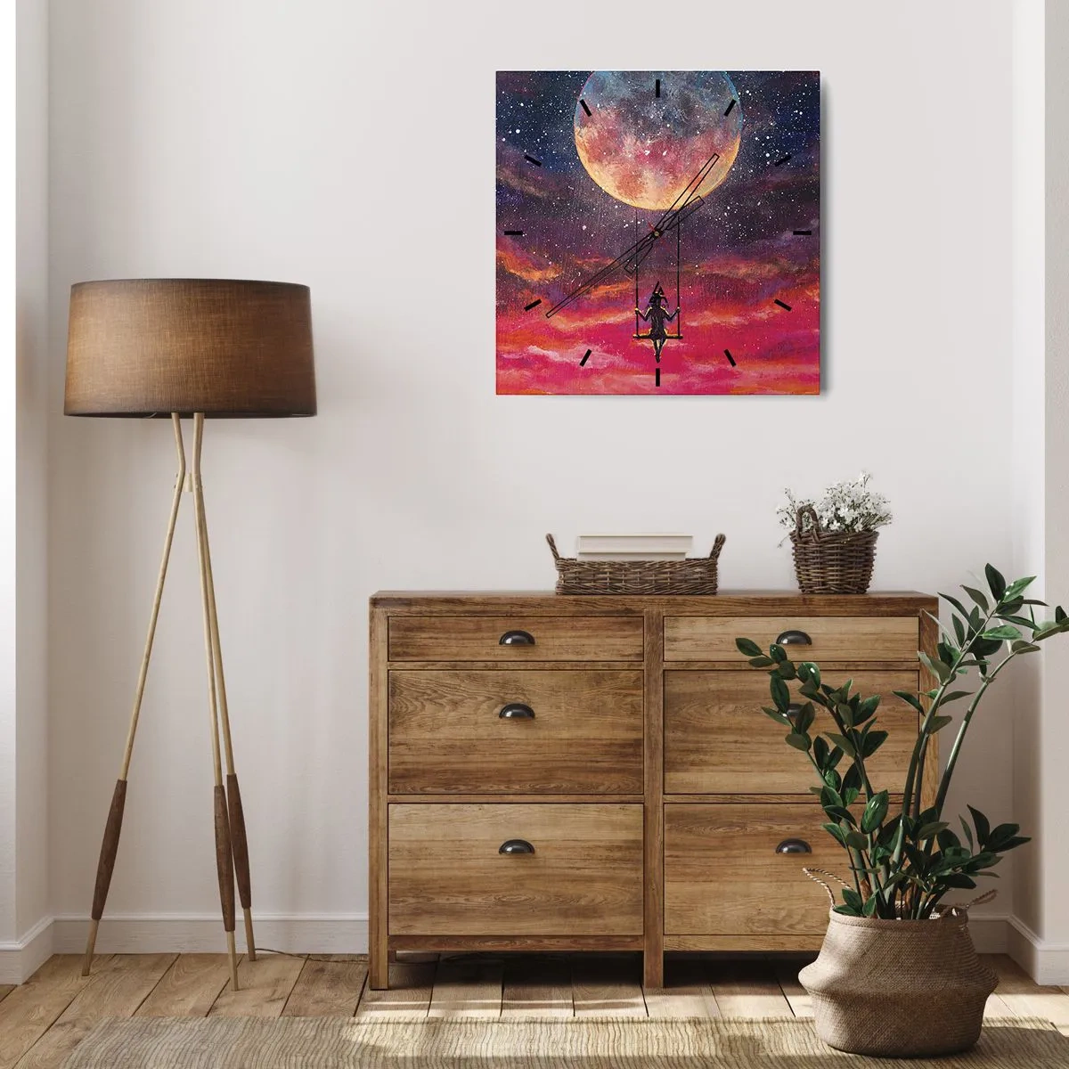 Horloge murale - Pendule murale - Se balancer dans les nuages - 40x40 cm