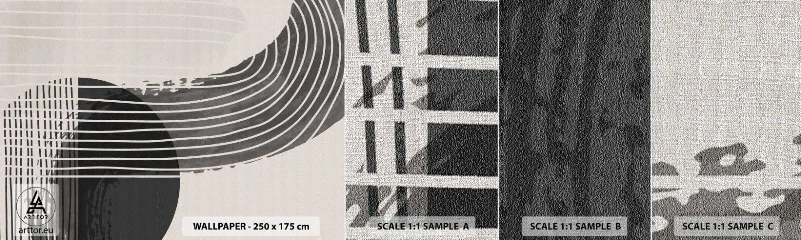 Échantillon de Papier Peint Premium Canvas - Aller et retour - Minimalisme, Abstraction, Morceau - 100x30 cm