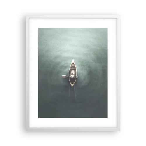 Affiche dans un cadre blanc - Poster - À travers le lac de la lune - 40x50 cm