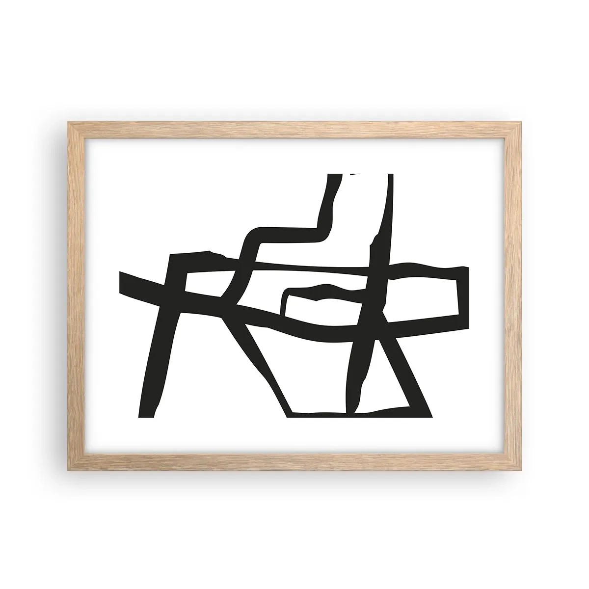 Affiche dans un chêne clair - Poster - Conception noir et blanc - 40x30 cm