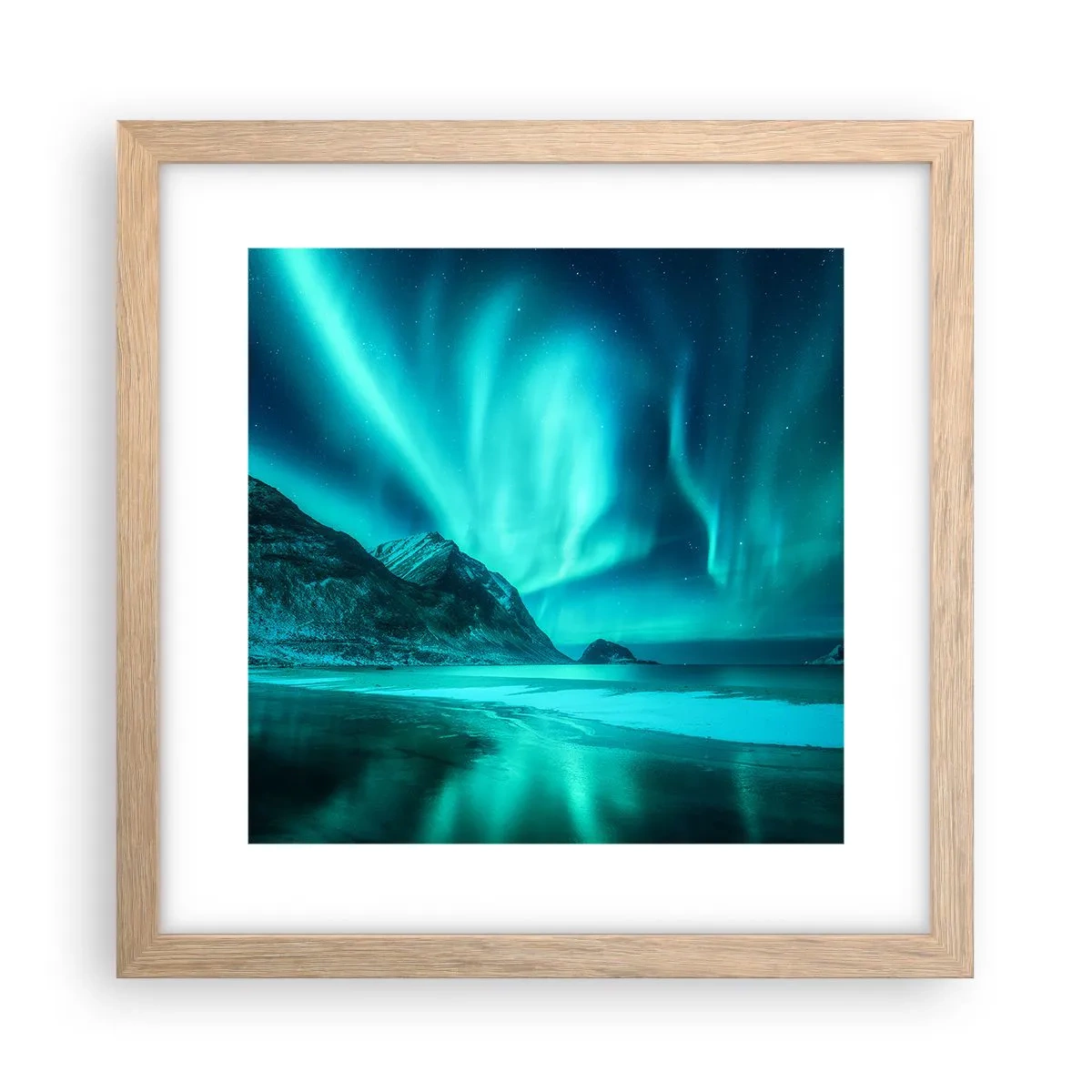 Affiche dans un chêne clair - Poster - Merveilles du Nord - 30x30 cm