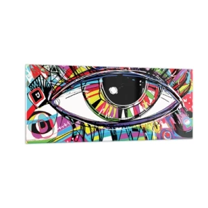 Impression sur verre - Image sur verre - Oeil coloré - âme colorée - 100x40 cm