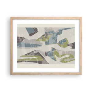 Affiche dans un chêne clair - Poster - Composition derrière la vitre - 50x40 cm