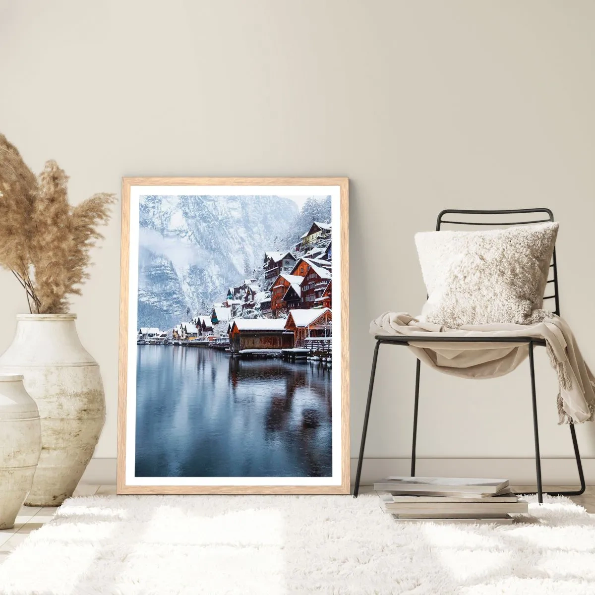 Affiche dans un chêne clair - Poster - En décoration hivernale - 50x70 cm