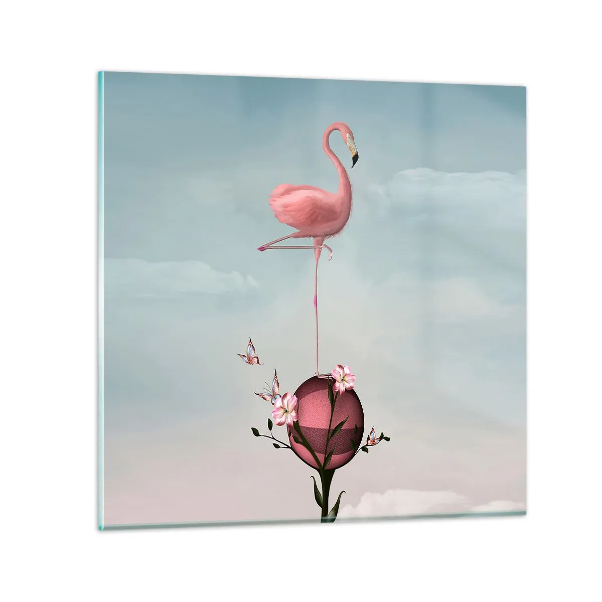 Impression sur verre - Image sur verre - Allégorie du basket-ball - 60x60 cm