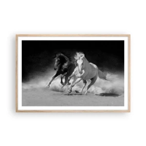Affiche dans un chêne clair - Poster - Galop de la liberté - 91x61 cm