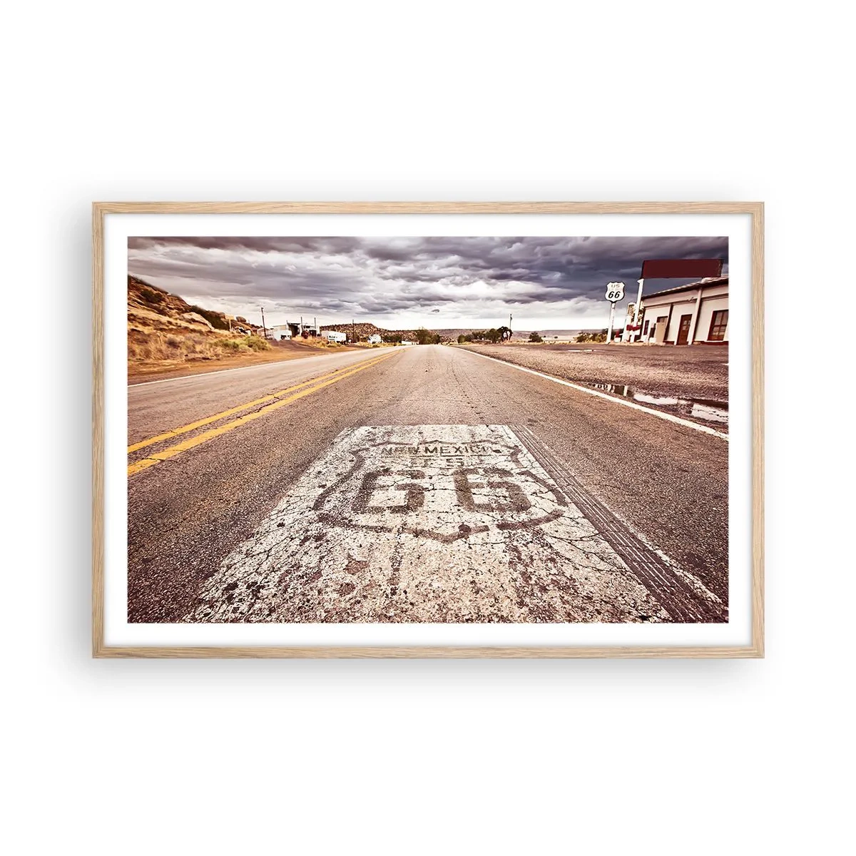 Affiche dans un chêne clair - Poster - Mother Road - une légende américaine - 91x61 cm
