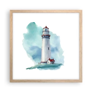 Affiche dans un chêne clair - Poster - La douce sœur du bleu - 40x40 cm