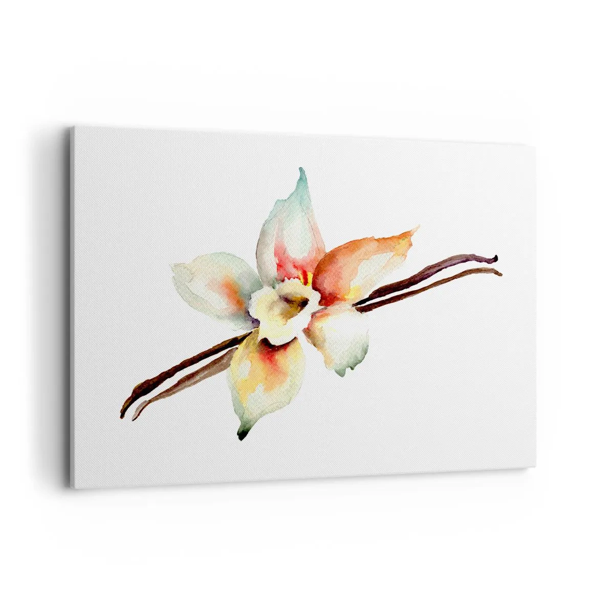 Impression sur toile - Image sur toile - Illustration florale à l'aquarelle aux couleurs pastel - 120x80cm - Douceur de couleur renversée - Décoration murale moderne pour le salon et la chambre ARTTOR